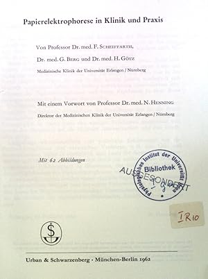 Bild des Verkufers fr Papierelektrophorese in Klinik und Praxis. zum Verkauf von books4less (Versandantiquariat Petra Gros GmbH & Co. KG)