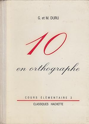 Imagen del vendedor de 10 en orthographe - cours lmentaire 2 - a la venta por Le Petit Livraire