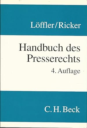 Imagen del vendedor de Handbuch des Presserechts. a la venta por Lewitz Antiquariat