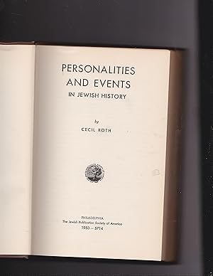 Seller image for personalities and Events in Jewish History for sale by Meir Turner
