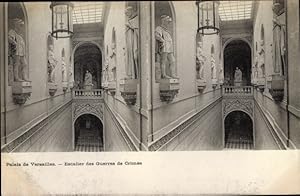 Stereo Ansichtskarte / Postkarte Versailles Yvelines, Palais, Escaliers des Guerres de Crimee