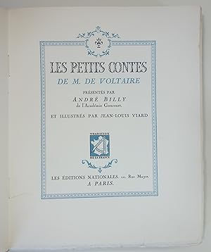 Les Petits Contes de M. de Voltaire. Présentés par André Billy de l'académie Goncourt et illustré...