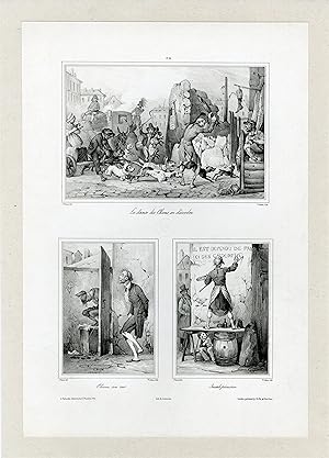 "SCENES ET COSTUMES DIVERS N°12 de Carle VERNET" Caricature de Victor ADAM 1831
