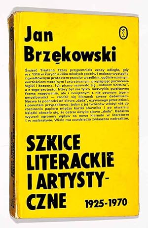 Bild des Verkufers fr Szkice literackie i artystyczne 1925-1970 zum Verkauf von Librairie Lettres Slaves - Francis