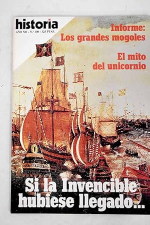 Image du vendeur pour Historia 16, Ao 1987, n 140:: Catalua en la guerra civil: poltica antiautonmica del Gobierno central; El servicio militar en la Espaa del siglo XIX: una epidemia de los tiempos contemporneos; Si la Invencible hubiese desembarcado.; Los grandes mogoles: Imperio en la India (1526-1858); Los grandes mogoles: la literatura mogol; Los grandes mogoles: mecenazgo cientfico. Los observatorios astronmicos; La matanza de Oradour mis en vente par Alcan Libros