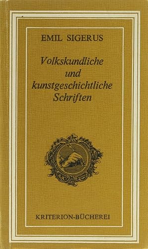 Bild des Verkufers fr Volkskundliche und kunstgeschichtliche Schriften. Hrsg. v. Brigitte Stephani. zum Verkauf von Antiquariat Held