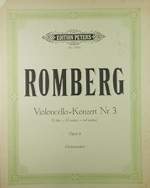 Bild des Verkufers fr Violoncello-Konzert Nr.3, Op.6 (3rd Cello Concerto), ed. Grutzmacher, Solo part and piano reduction zum Verkauf von Austin Sherlaw-Johnson, Secondhand Music