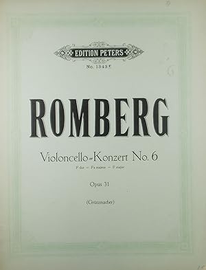 Bild des Verkufers fr Violoncello-Konzert Nr.6, Op.31 (6th Cello Concerto), ed. Grutzmacher, Solo part and piano reduction zum Verkauf von Austin Sherlaw-Johnson, Secondhand Music