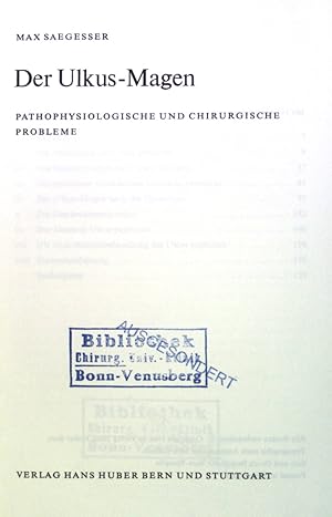 Bild des Verkufers fr Der Ulkus-Magen. Aktuelle Probleme in der Chirurgie, Band I zum Verkauf von books4less (Versandantiquariat Petra Gros GmbH & Co. KG)