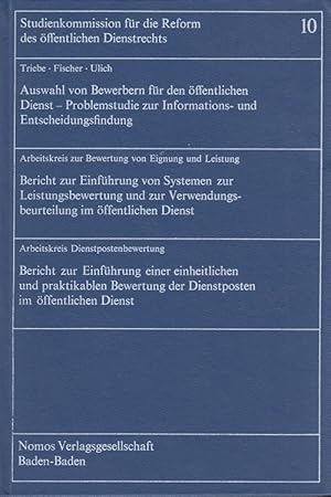 Imagen del vendedor de Auswahl von Bewerbern fr den ffentlichen Dienst : Problemstudie zur Informations- und Entscheidungsfindung. Studienkommission fr die Reform des ffentlichen Dienstrechts 10 a la venta por Versandantiquariat Nussbaum