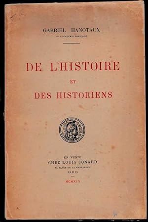 Seller image for De l'histoire et des historiens for sale by ArturusRex