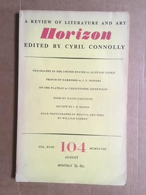 Immagine del venditore per Horizon, A Review of Literature and Art, August 1948 Vol XVIII No.104 venduto da Raymond Tait