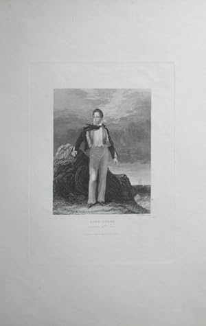 Bild des Verkufers fr Portrt. Ganzfigrliche Darstellung "in seinem 19. Jahr" an einen Fels gelehnt. Stahlstich von F.d.Schuler, ca. 17 x 12 cm, ca. 1840. zum Verkauf von Antiquariat Michael Eschmann
