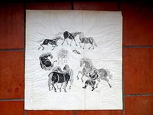 Pferdestudien mit Krieger I, gedruckt auf feinem Seidenpapier. Nicht signiert und undatiert