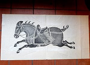 Fliehendes Pferd, gedruckt auf feinem Seidenpapier. Nicht signiert und undatiert