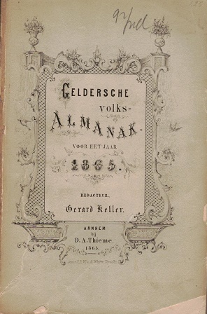 Bild des Verkufers fr Geldersche Volksalmanak 1865 zum Verkauf von Antiquariaat van Starkenburg