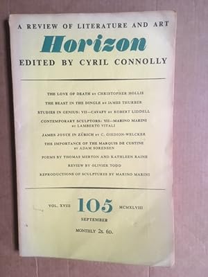 Imagen del vendedor de Horizon, A Review of Literature and Art, September 1948 Vol XVIII No.105 a la venta por Raymond Tait