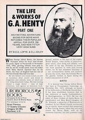 Seller image for The Life and Works of G.A. Henty. Part I. This is an original article separated from an issue of The Book & Magazine Collector publication, 1986. for sale by Cosmo Books