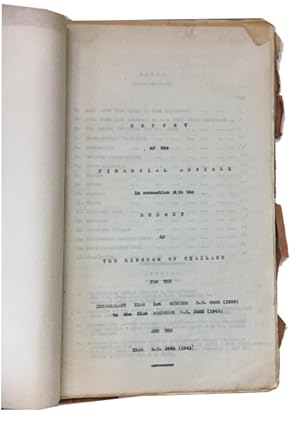 Report of the Financial Adviser in Connection with the Budget of the Kingdom of Thailand for the ...