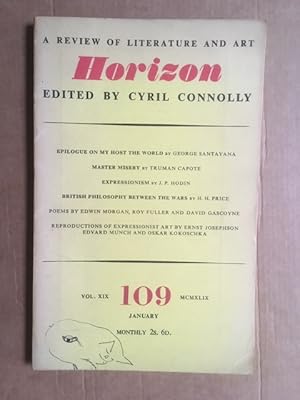 Bild des Verkufers fr Horizon, A Review of Literature and Art, January 1949 Vol XIX No.109 zum Verkauf von Raymond Tait