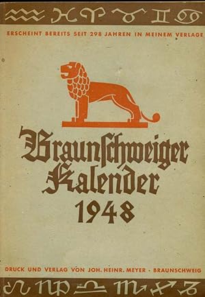 Imagen del vendedor de Braunschweiger Kalender 1948. a la venta por Online-Buchversand  Die Eule