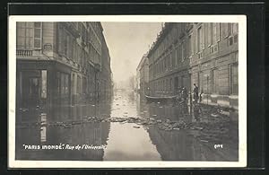 Carte postale Paris, Paris Inondé, Rue de l`Université, inondation