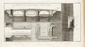 Antique Print-Pl.XXXI-BRIDGE-MARNE-CHATEAU THIERRY-DESIGN-VIEW-Perronet-1782