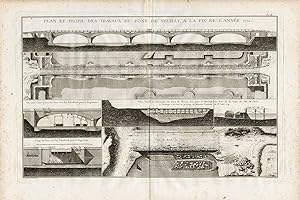 Antique Print-Pl.IX-BRIDGE ENGINEERING-NEUILLY-VIEW-PROFILE-Perronet-1782