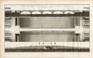 Antique Print-Pl.II-BRIDGE ENGINEERING-NEUILLY-STONE BRIDGE-Perronet-1782
