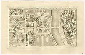 Antique Map-Pl.XLVI-PARIS-SEINE-PLACE LOUIS XV-TUILERIES-BRIDGE-Perronet-1782