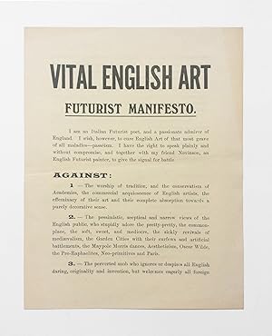 VITAL ENGLISH ART / FUTURIST MANIFESTO