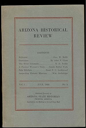 Imagen del vendedor de GERONIMO In Arizona Historical Review. Vol. 1, #2 July 1928. a la venta por Circle City Books