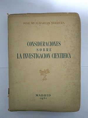 Seller image for Consideraciones sobre la investigacin cientifica for sale by Libros Ambig