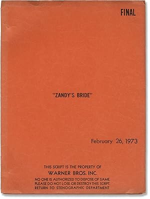Image du vendeur pour Zandy's Bride (Original screenplay for the 1974 film) mis en vente par Royal Books, Inc., ABAA