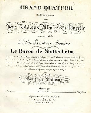 Grand Quatuor [cis-moll] en Ut dièze mineur pour deux Violons, Alto et Violoncelle . dedié. Le Ba...