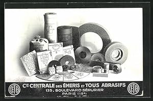 Carte postale Paris, Cie Centrale des Émeris et Tous Abrasifs, 135, Boulevard Sérurier