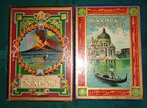 Ricordo di Venezia + Ricordo di Napoli. Panoramic views of Venice & Naples c1900 in concertina st...