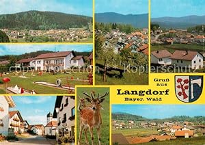Bild des Verkufers fr Postkarte Carte Postale 73672258 Langdorf Regen Fliegeraufnahme Ortspartien Minigolfanlage Panorama Lang zum Verkauf von Versandhandel Boeger