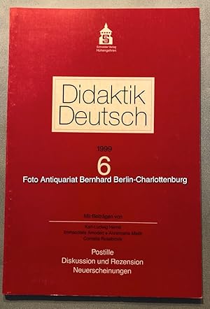 Bild des Verkufers fr Didaktik Deutsch. Halbjahresschrift fr die Didaktik der deutschen Sprache und Literatur. Mitteilungsorgan des Symposions Deutschdidaktik e.V. Heft 6 / 1999 (einzelne Ausgabe) zum Verkauf von Antiquariat Bernhard