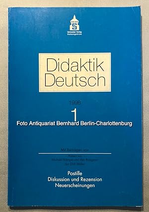 Bild des Verkufers fr Didaktik Deutsch. Halbjahresschrift fr die Didaktik der deutschen Sprache und Literatur. Mitteilungsorgan des Symposions Deutschdidaktik e.V. Heft 1 / 1996 (einzelne Ausgabe) zum Verkauf von Antiquariat Bernhard