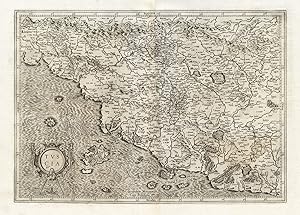 Antique Map-ITALY-TUSCANY-Mercator-Hondius-1636