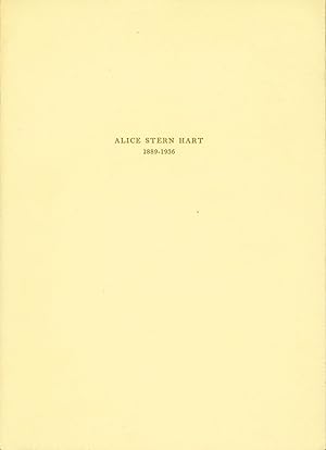 Immagine del venditore per Alice Stern Hart 1889 - 1936 venduto da Eureka Books