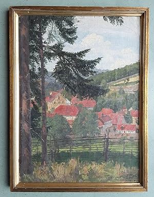Ernst Pletsch 1911, Altenbrak im Harz, Ölgemälde, restaurierungsbedürftig