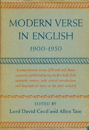 Seller image for Modern Verse in English, 1900-1950 for sale by LEFT COAST BOOKS