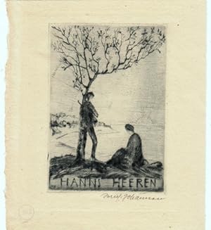 Bild des Verkufers fr Hanns Heeren. Paar unter kahlem Baum am Ufer. zum Verkauf von Antiquariat  Braun