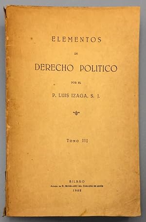 Imagen del vendedor de Elementos de Derecho Poltico. Tomo III a la venta por Els llibres de la Vallrovira