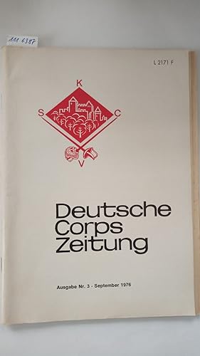 Deutsche Corpszeitung Ausgabe Nr. 3 - September 1976.