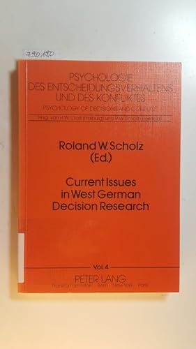 Imagen del vendedor de Current issues in West German decision research a la venta por Gebrauchtbcherlogistik  H.J. Lauterbach