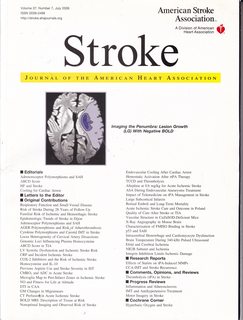 Imagen del vendedor de Stroke- Journal of the American Heart Association Vol 37 Number 7 July 2006: Imaging the Penumbra-Lesion Growth (LG) with Negative BOLD a la venta por Never Too Many Books