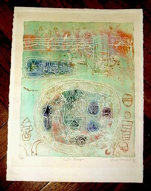 Image du vendeur pour Festin Etrusque. Estampe-Aquatinte couleur, 59 x 48 cm. mis en vente par Books+